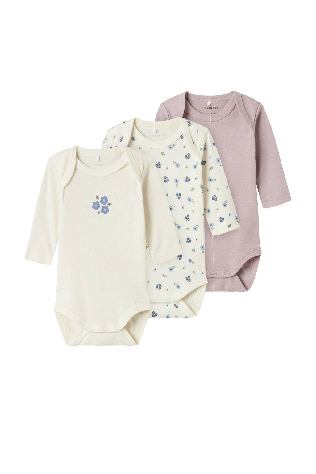 NAME IT romper NBFBODY - set van 3 mauve/ecru