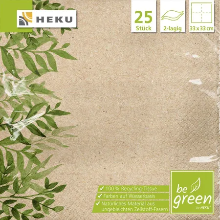 Heku Servietten be green 25 Stück 33x33cm