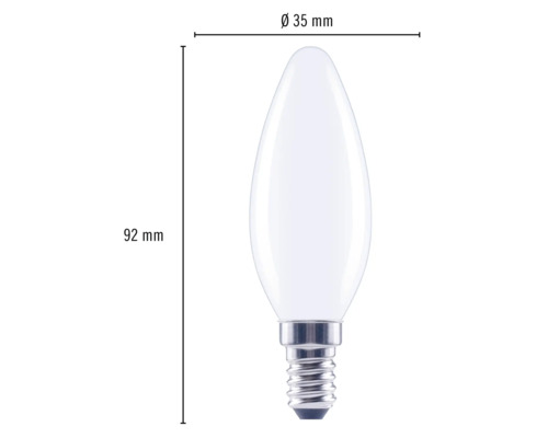 FLAIR LED kaarslamp, dimbaar, C35 E14/6W (60W), 806 lm, 2700 K, warm wit, mat