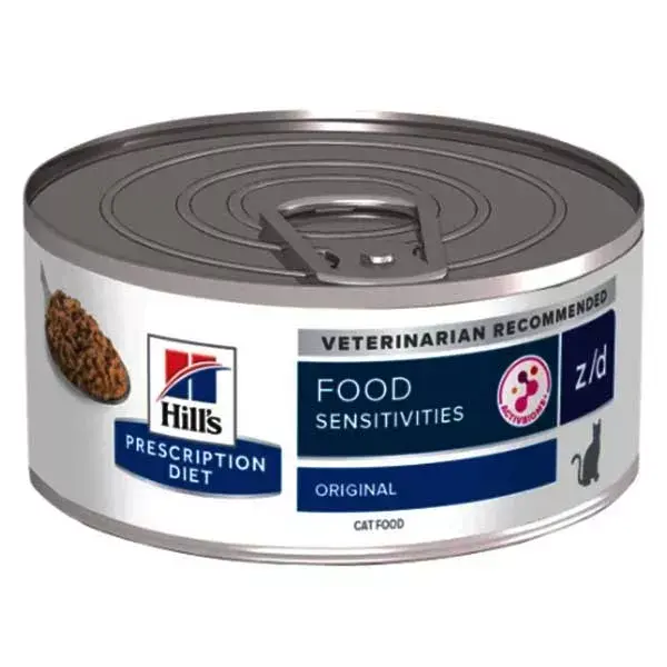 Ração úmida Hill's Prescription Diet Feline Z/D para sensibilidades alimentares, 24 x 156g