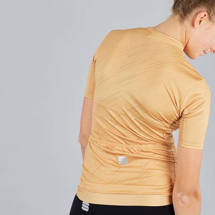 Sportful Flare Fietsshirt Korte Mouwen Goud Dames