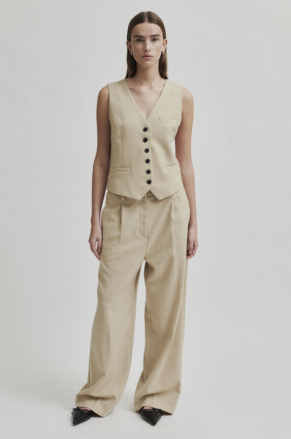 Second Female Navada Wool Waistcoat Beige melange