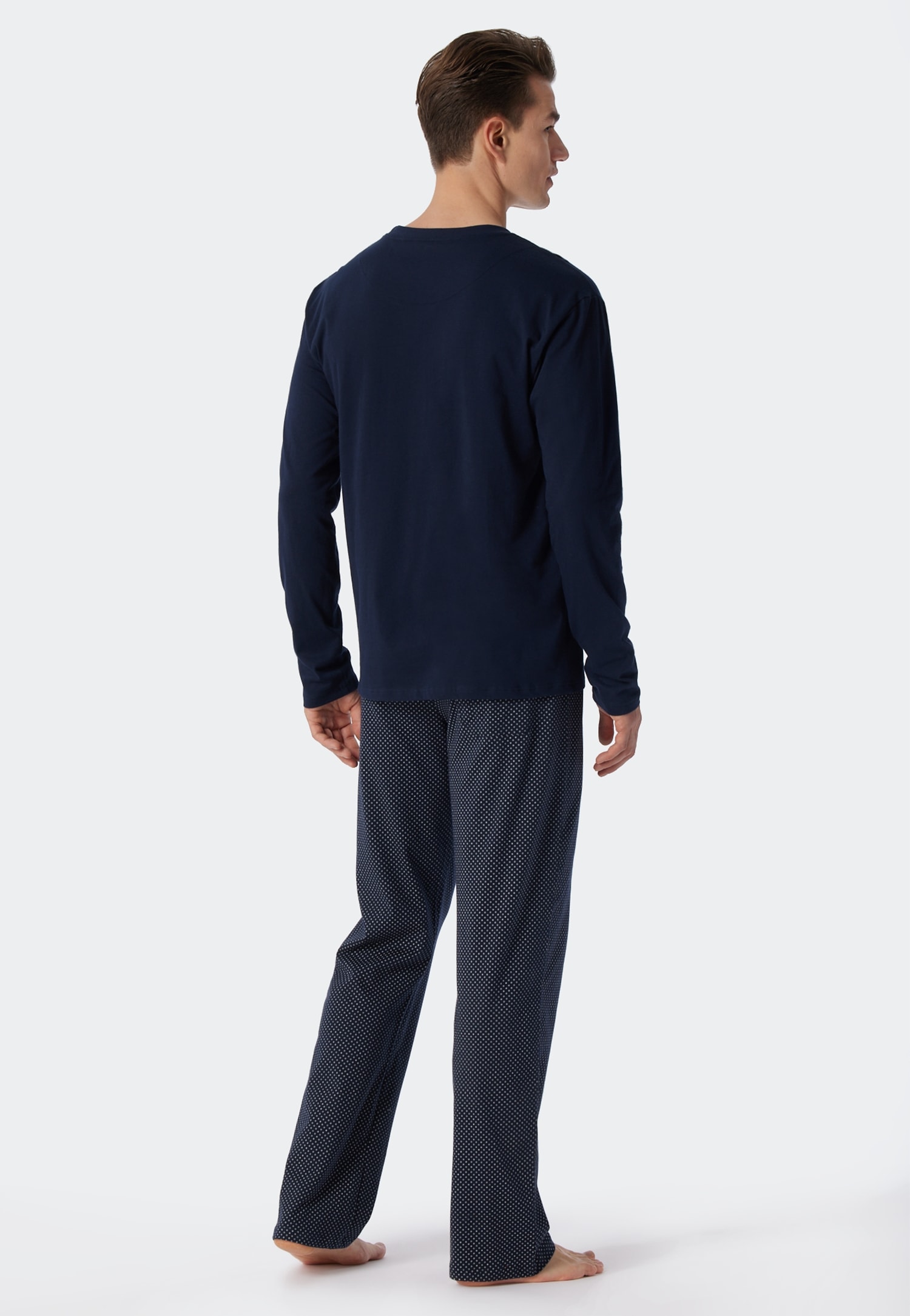Schiesser Pyjama »Ebony« 2 Stk. tlg., mit rundem Halsausschnitt