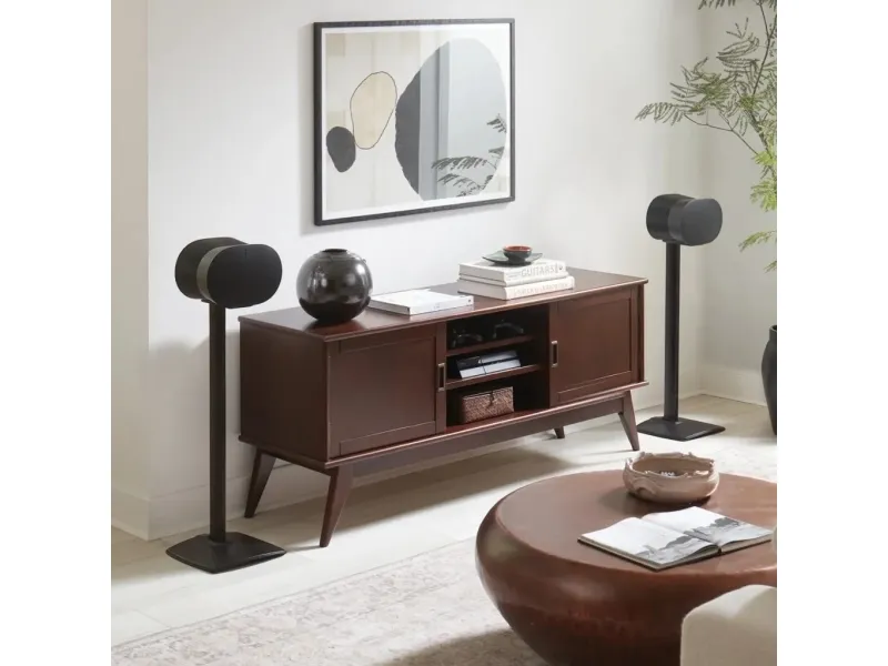 Sanus WSSE32 - Stativ - fikseret - for højttaler - stål, presset aluminium - sort - gulvstående (pakke med 2) - for Sonos Era 300