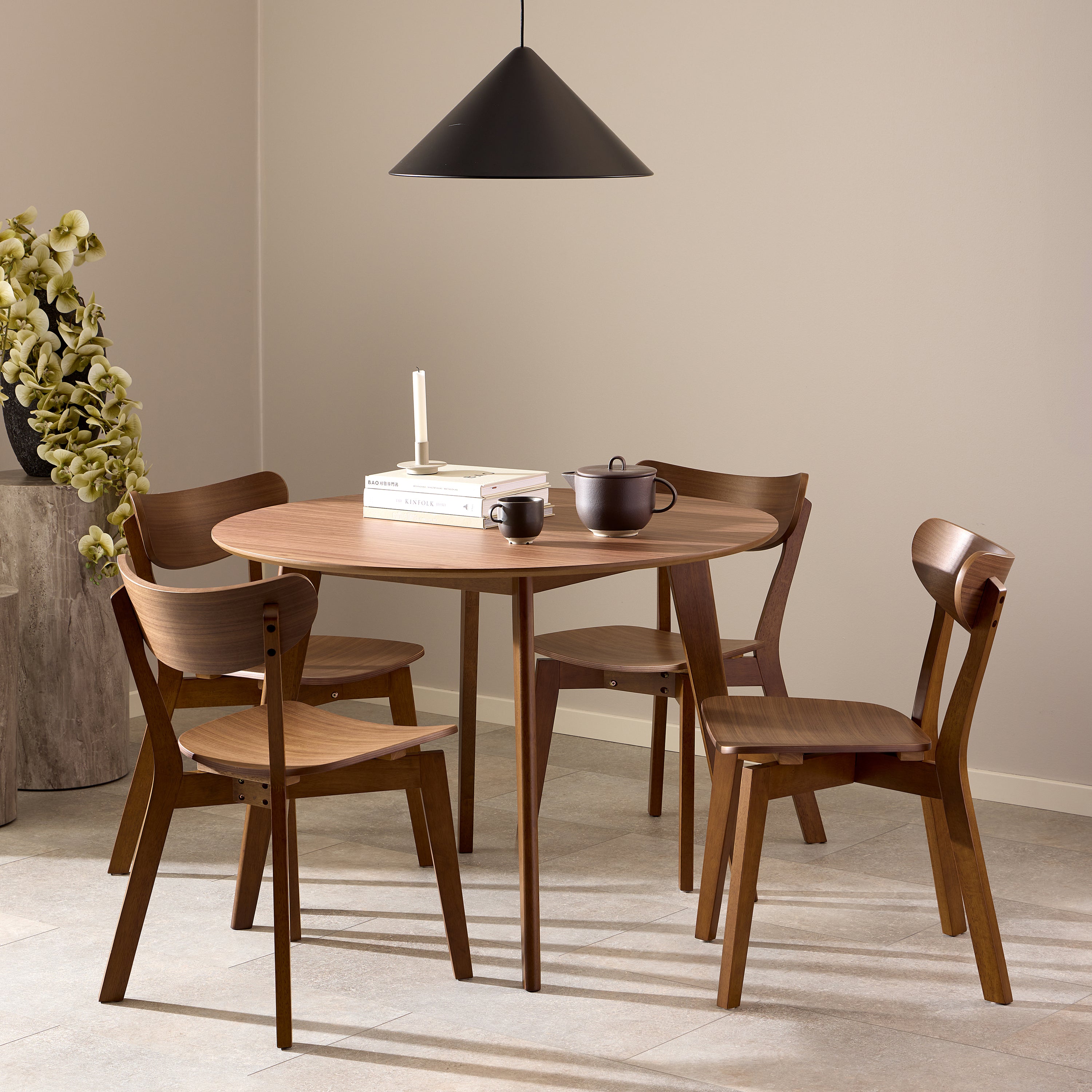 by fonQ basic Crow Eetkamerstoel - Walnootbruin
