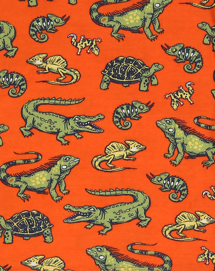 Schlafanzug AQUATIC REPTILES kurz in orange
