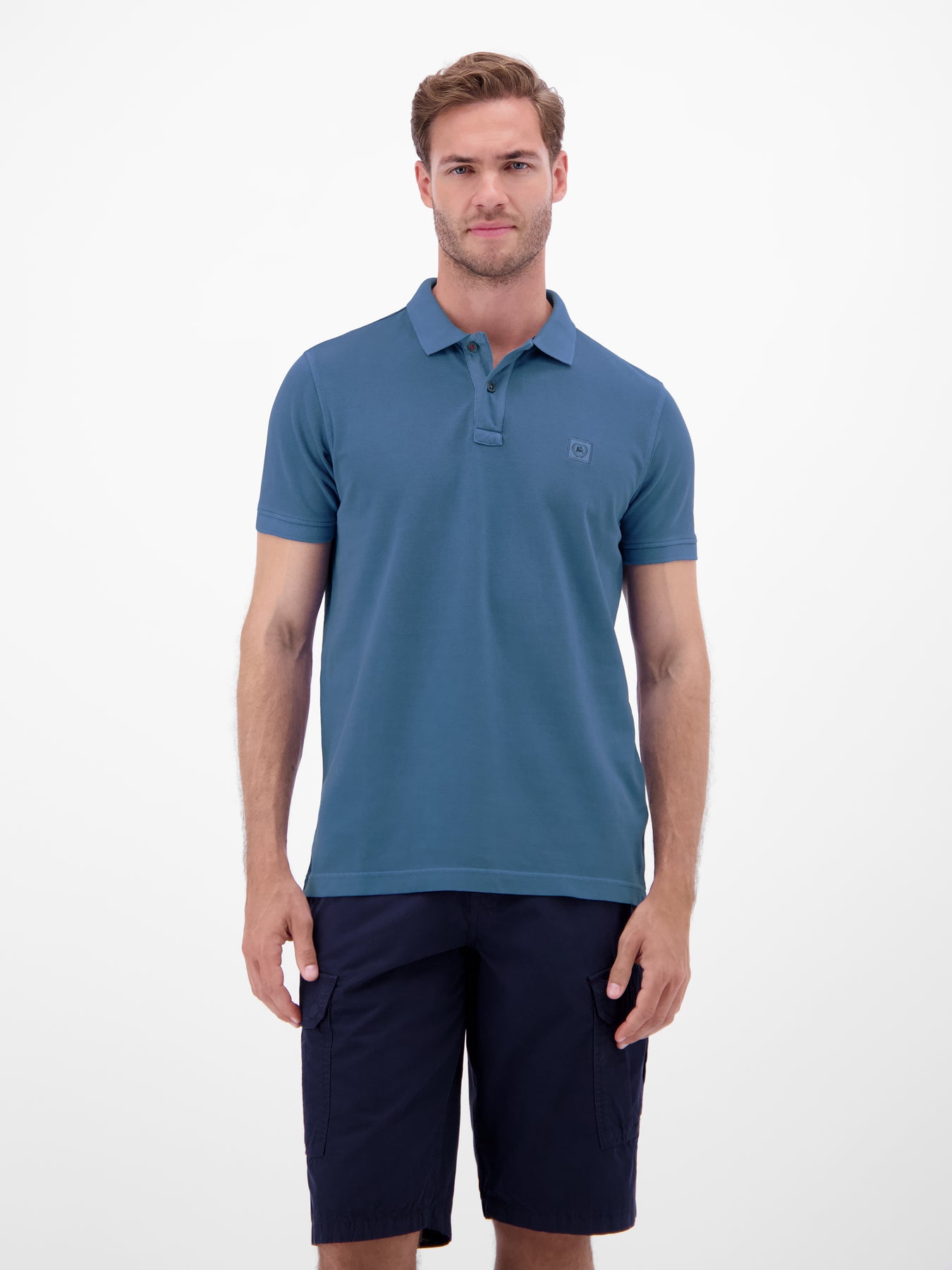 Herren Poloshirt in gewaschener Optik