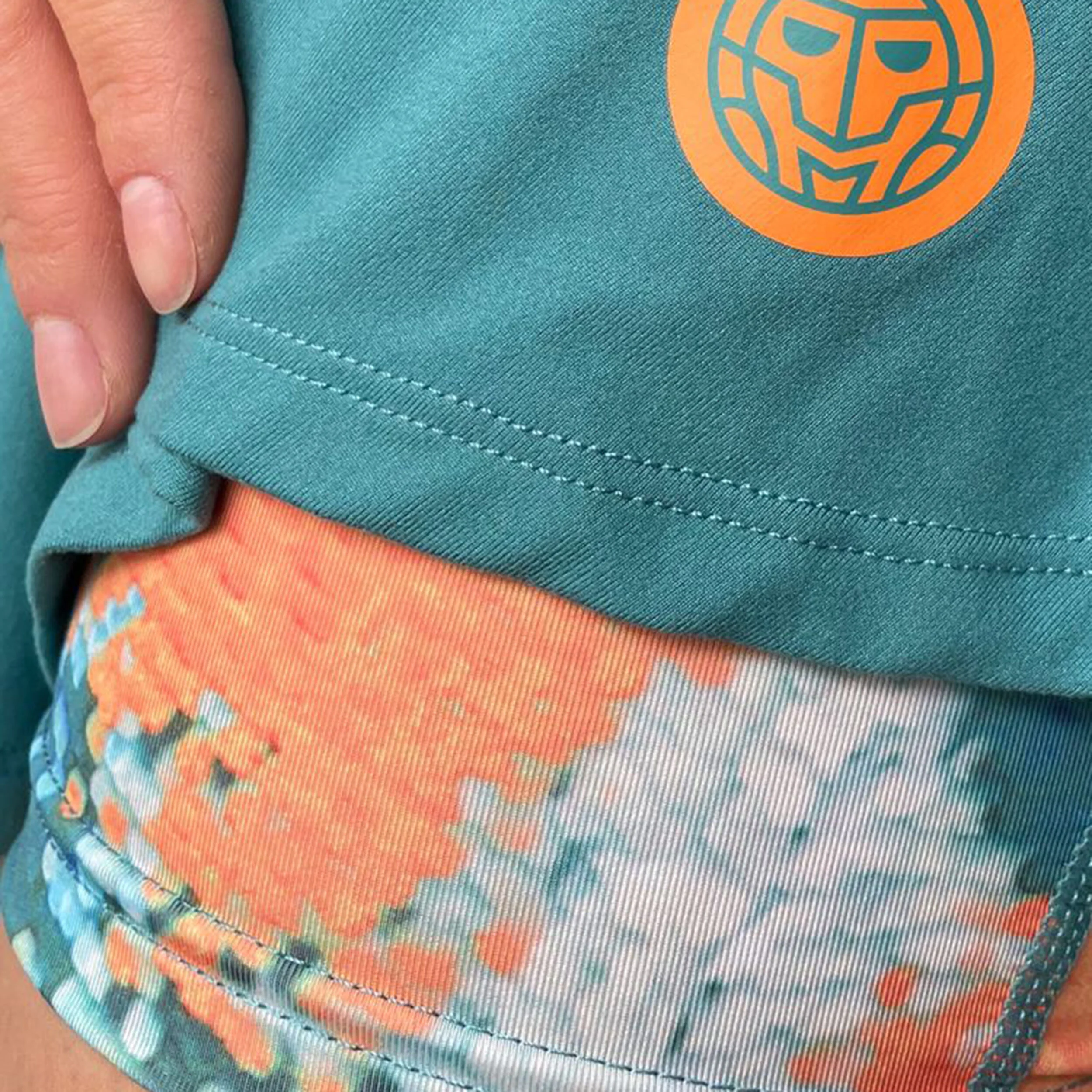 BIDI BADU Melbourne 2025 Printed Jupe Femmes - Bleu Petrol, Orange