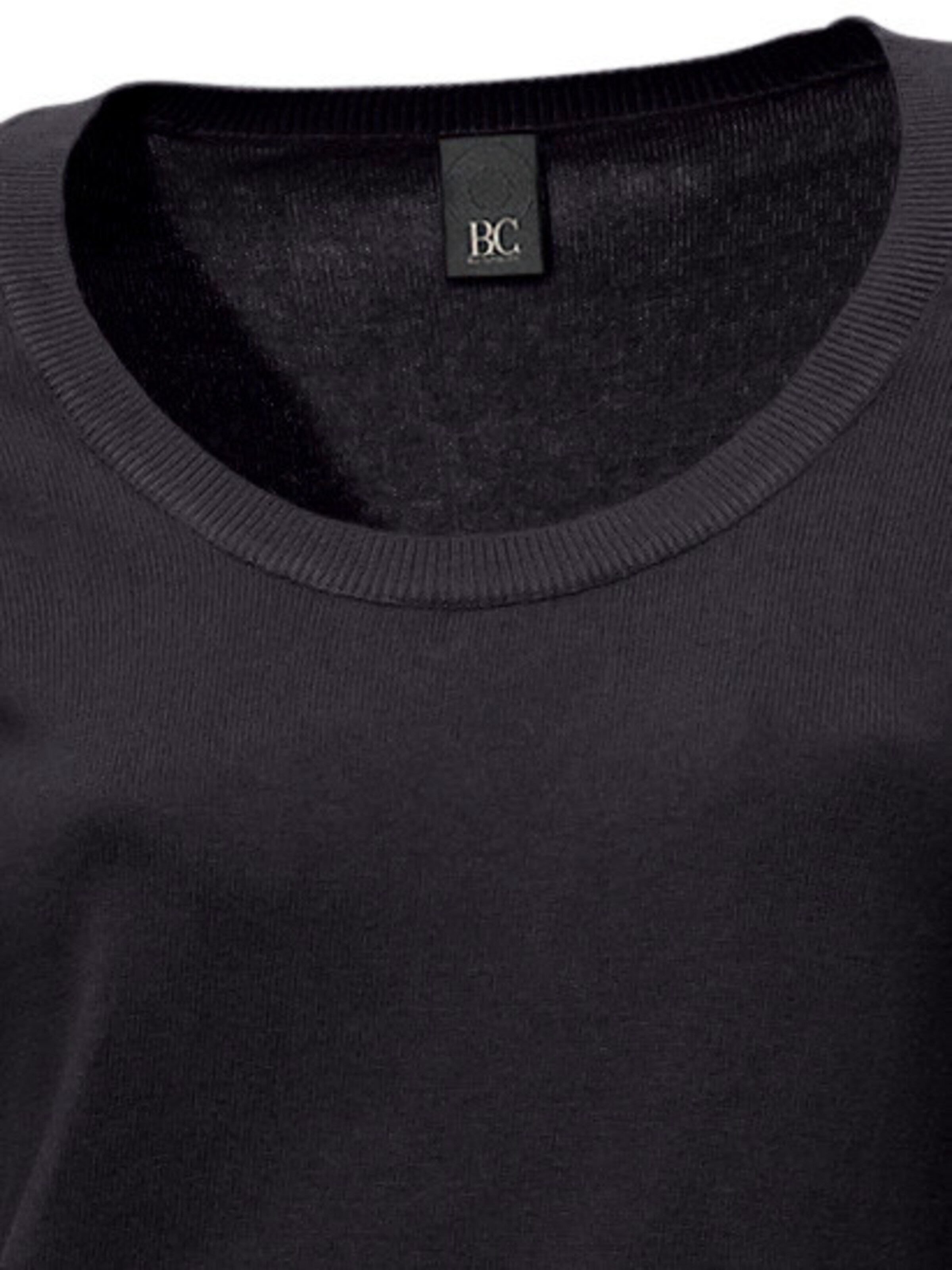heine Rundhals-Pullover in schwarz