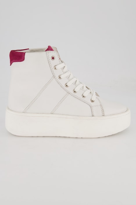 Leder-Sneaker, hoher Schaft, Weite H