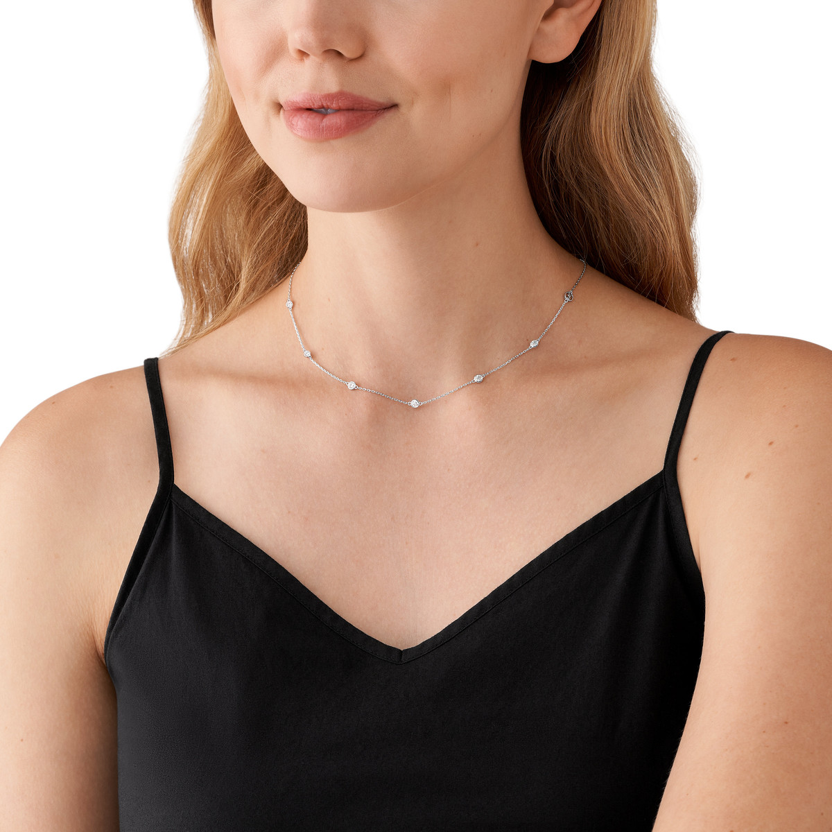 Collier MICHAEL KORS argent 925 rhodié zirconias 43 cm