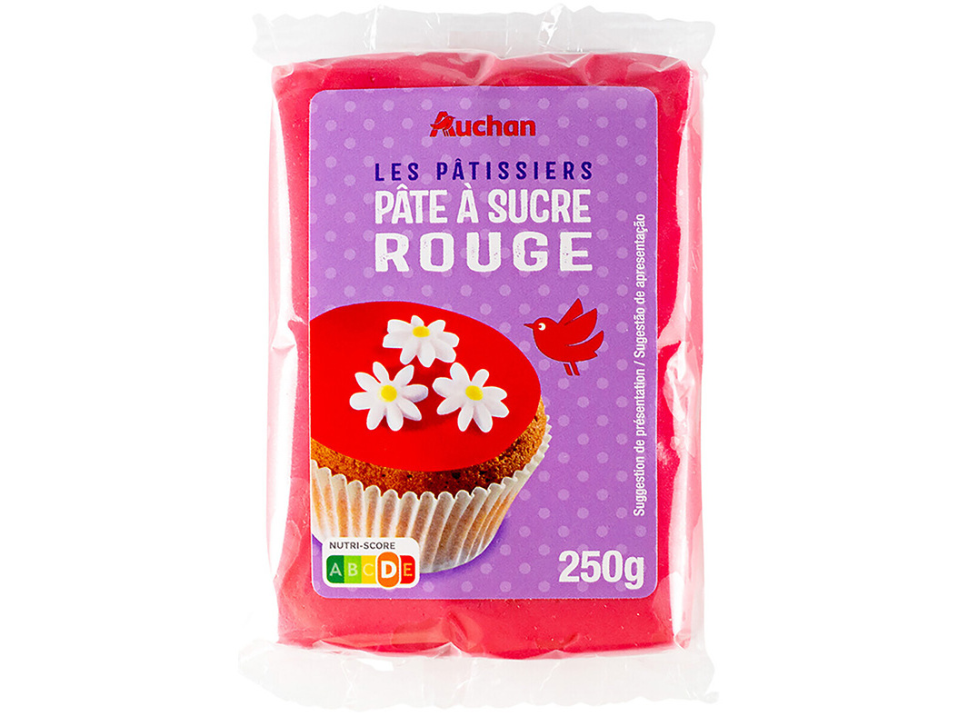 PASTA DE AÇÚCAR AUCHAN VERMELHA 250G