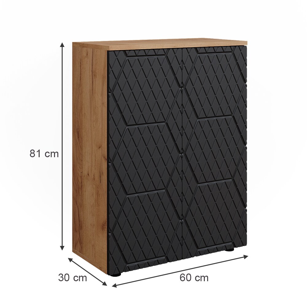 Vicco Badschrank Irma Eiche Anthrazit 60 x 81 cm Badezimmer