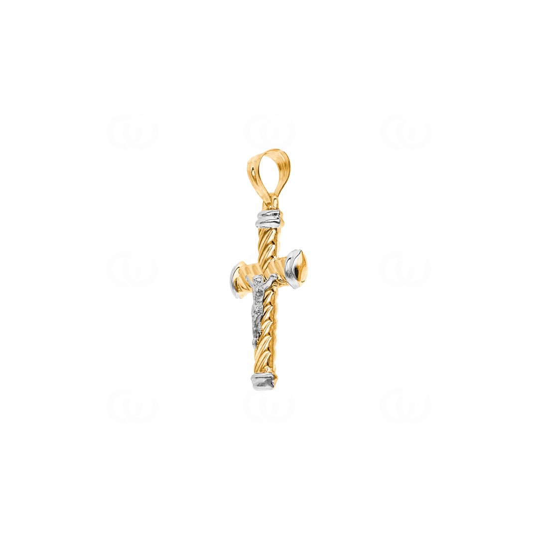 Anhänger 750/18 K Gelbgold Kreuz mit Jesus 30 x 20mm