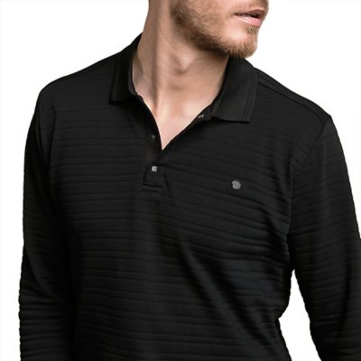 Polo à manches longues homme Signature NOIR BENSON & CHERRY
