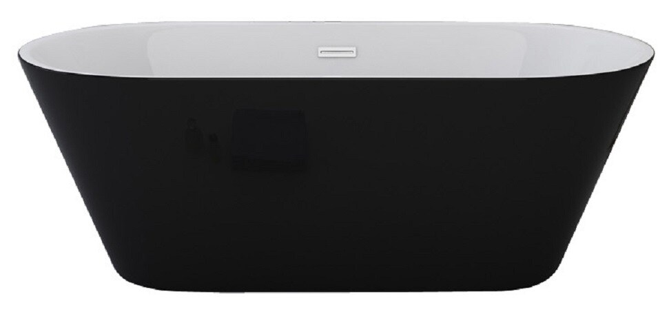 Jet-Line Badewanne Design LAUSANNE II schwarz Freistehend