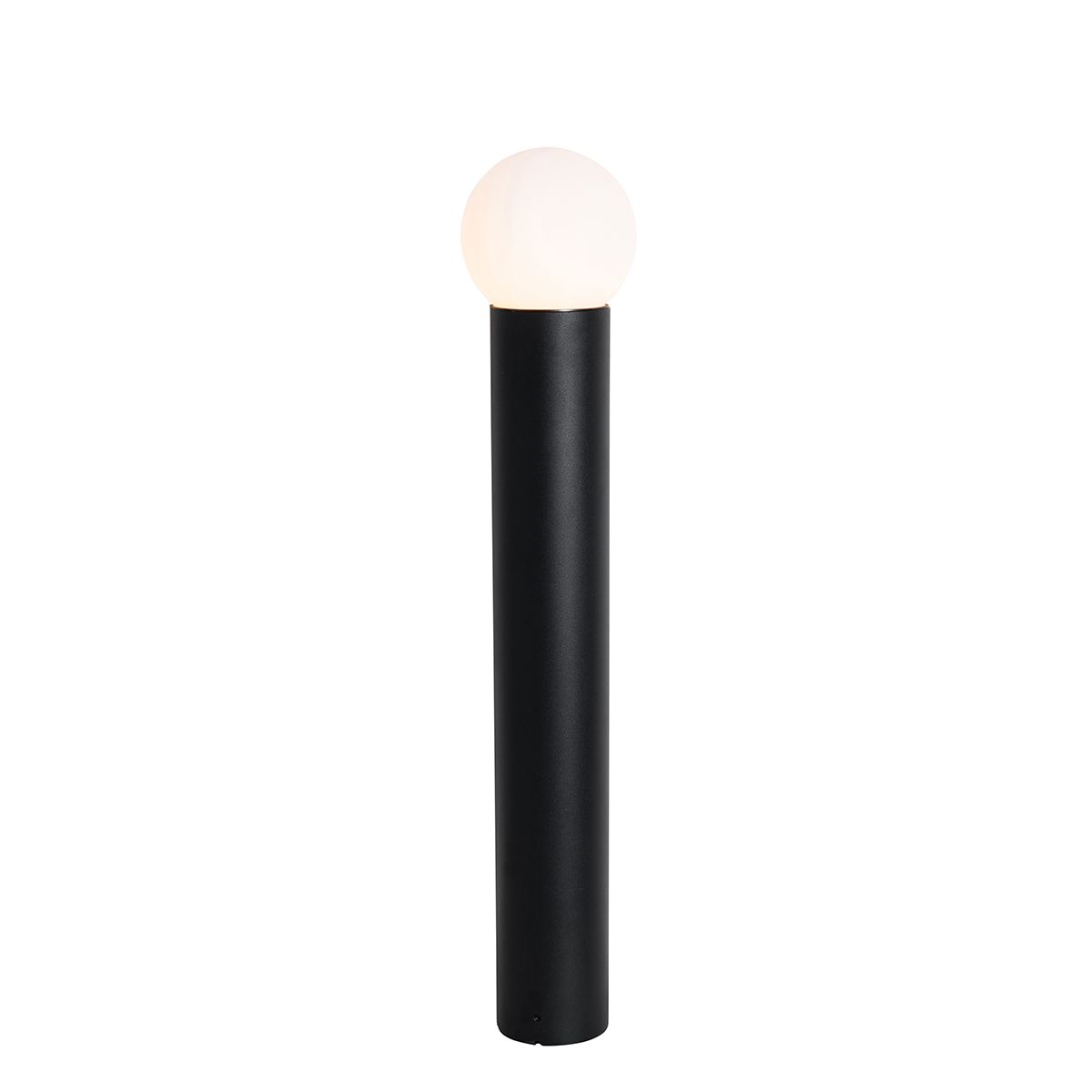 Staande buitenlamp zwart met opaal glas 80 cm IP44 - Huma