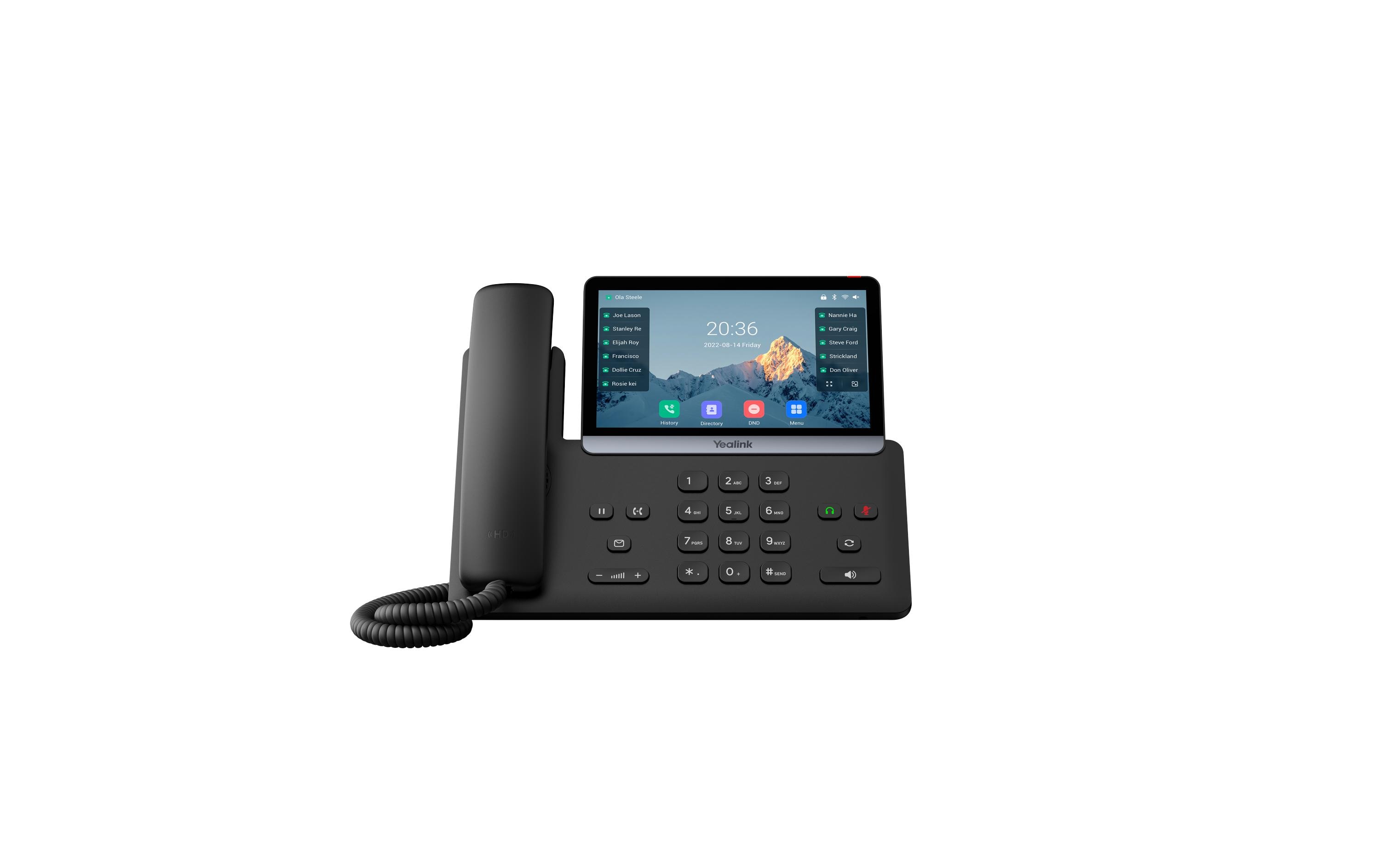 Tischtelefon SIP-T77U Schwarz<br>Ein revolutionäres SIP-Telefon mit 7-Zoll-Touchscreen