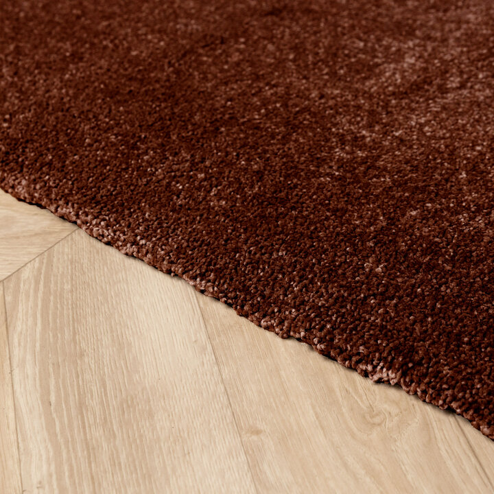 Rond wasbaar vloerkleed - Clean Donkerbruin