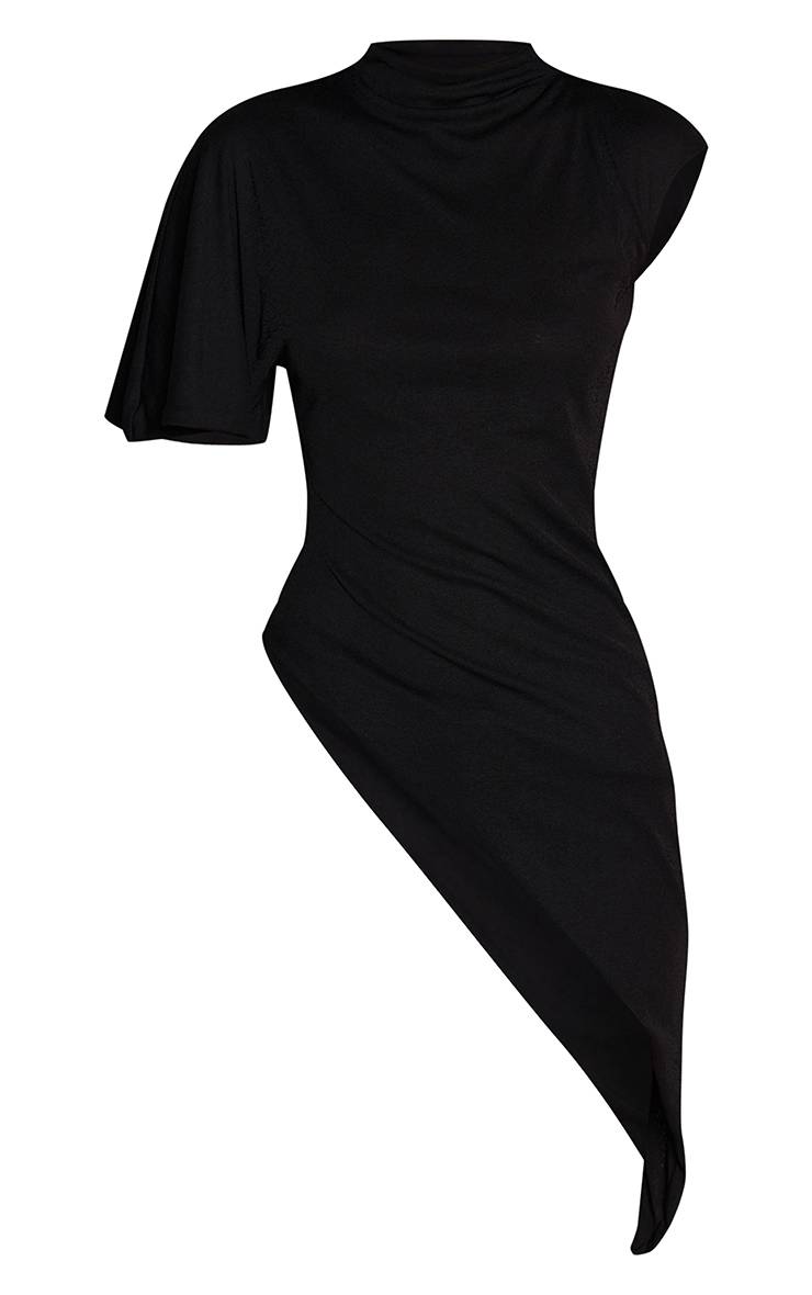 Noir Top Asymétrique Extrême En Mesh Burnout