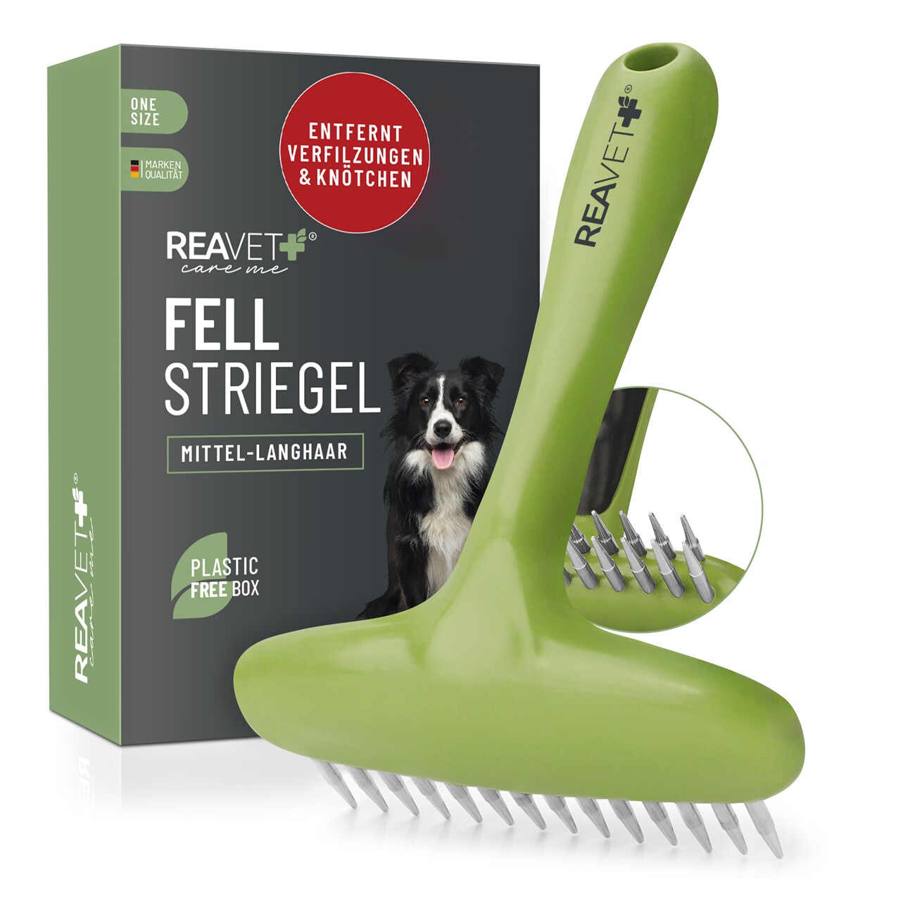 REAVET Fellstriegel für Langhaar