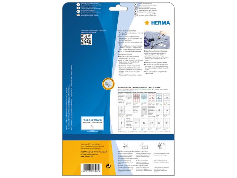HERMA Namensetiketten 4588 88.9 x 33.8 mm, 160 Etiketten Ablösbare Textiletiketten