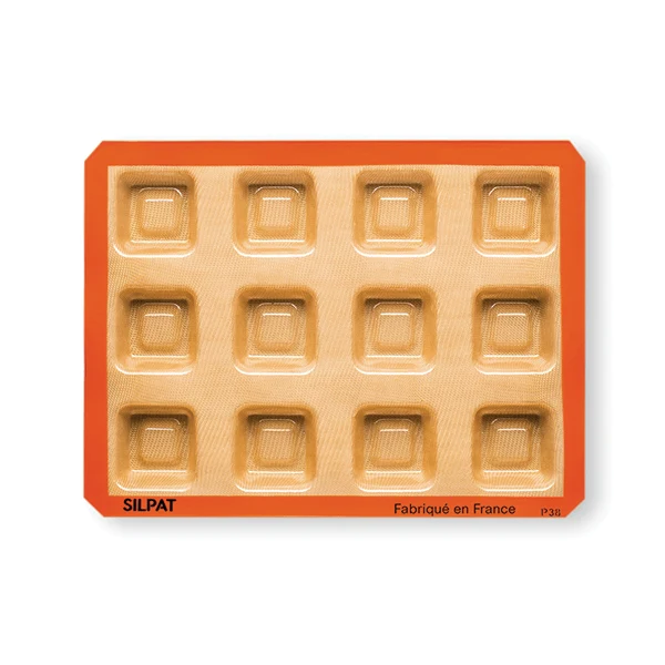 Plaque de 12 empreintes savarins carrés Silpat