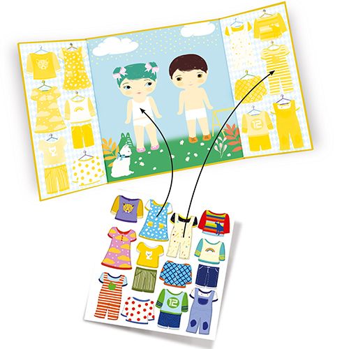 Djeco herbruikbare stickers kleding - 14st