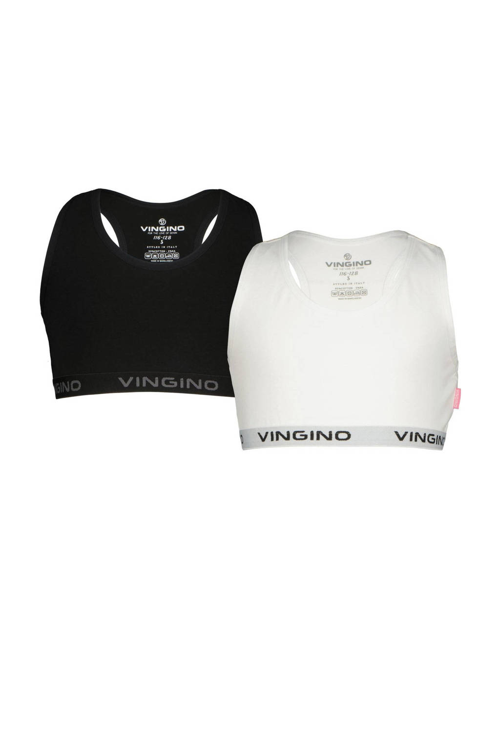 bh top - set van 2 zwart/wit