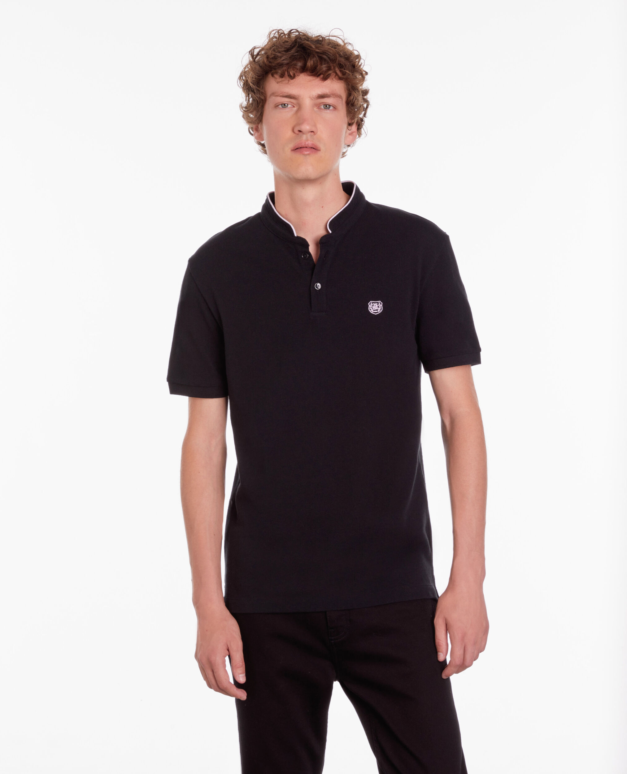 Polo noir en coton