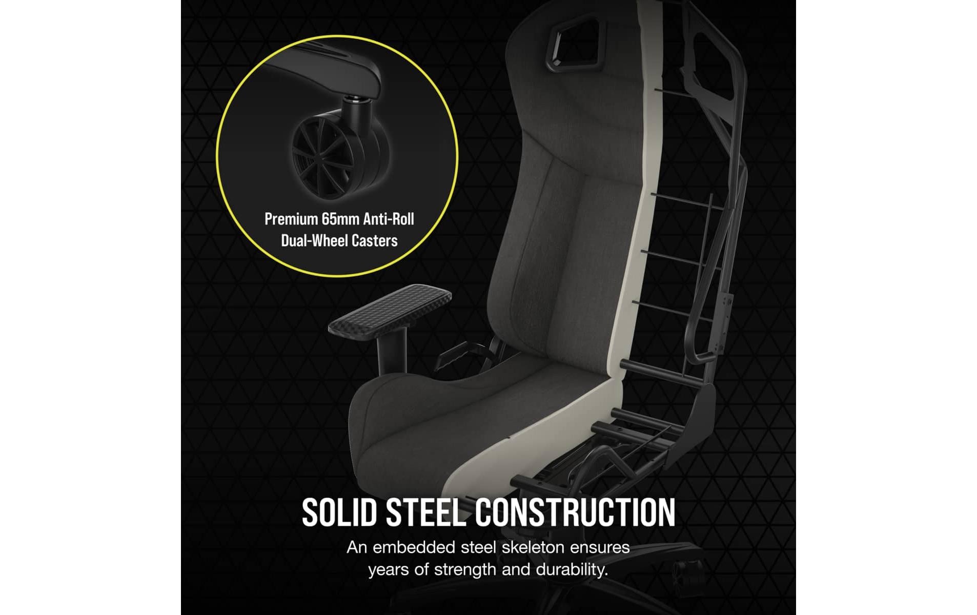 Gaming-Stuhl T3 Rush (2023) Schwarz<br>Ergonomischer Racing-Gaming-Stuhl mit einer Belastbarkeit von bis zu 120 kg