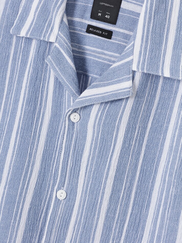 Camisa listrada rústica - Azul escuro
