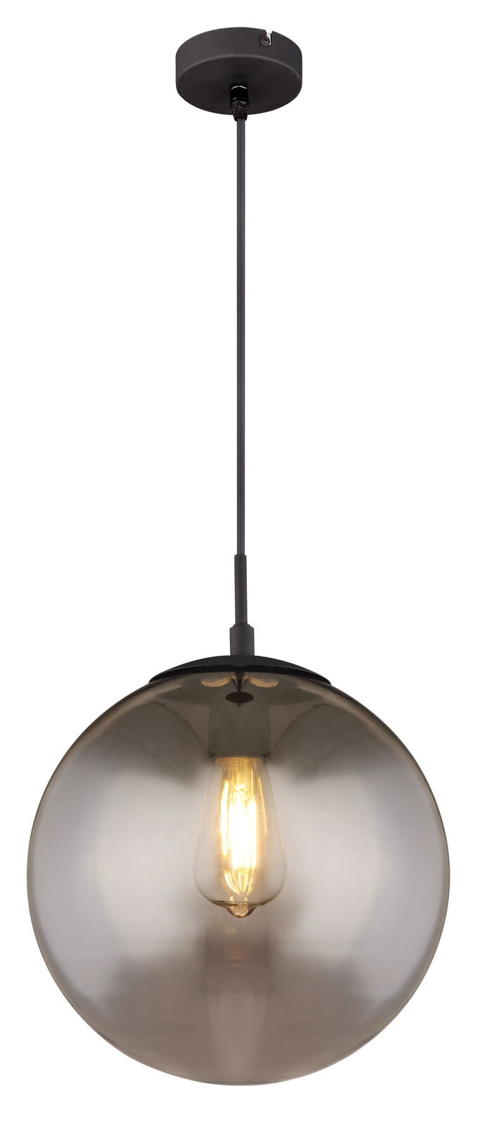 GLOBO Retrofit Pendelleuchte BLAMA 30 cm schwarz
