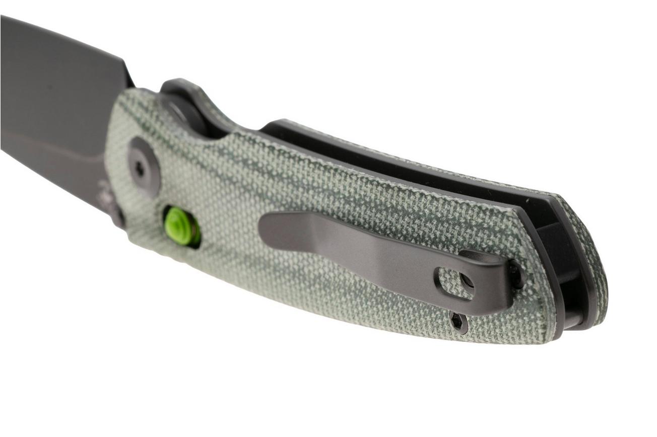 Tenable Knives Raven T2109V5 Blackwashed 14C28N, Green Micarta, zakmes, Black Bird Blades design