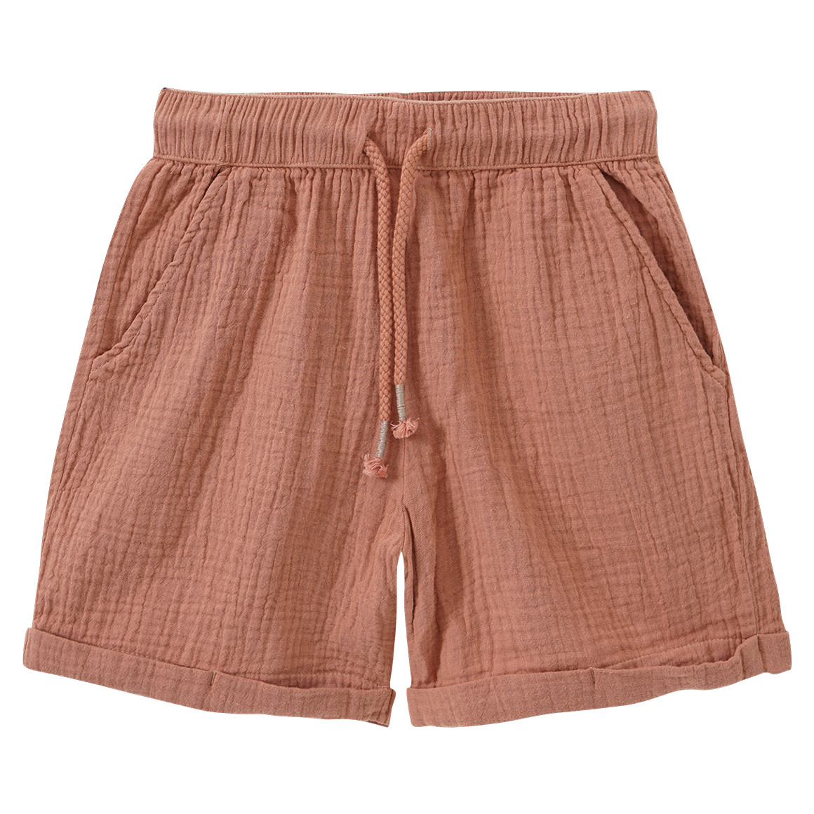 Topolino Pure Collection Kinder Musselin-Shorts mit Elastikbund terracotta