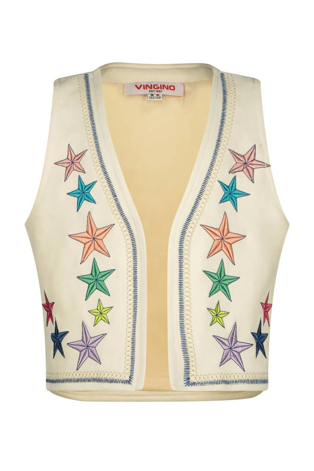 Vingino gilet Tenise met sterren ecru/multi