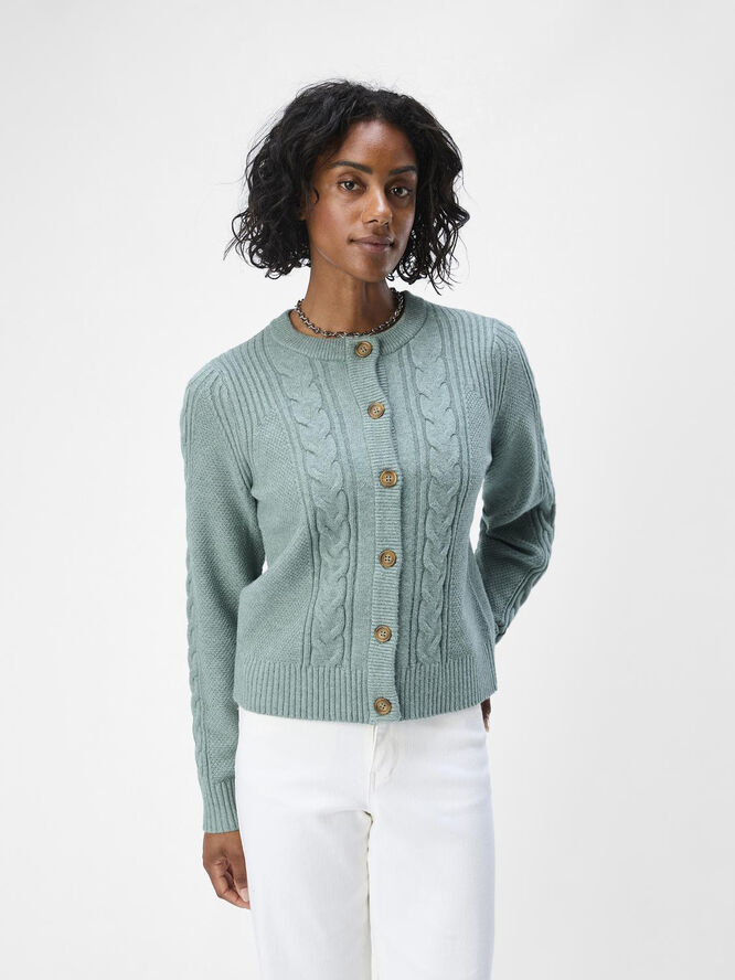 Object OBJDORIS RE L/S KNIT CARDIGAN NOOS Dark forest/col