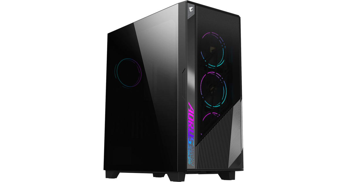 GIGABYTEAORUS C500 Glass midi tower behuizing  (Zwart | 2x USB-A | 1x USB-C | RGB | Tempered Glass)