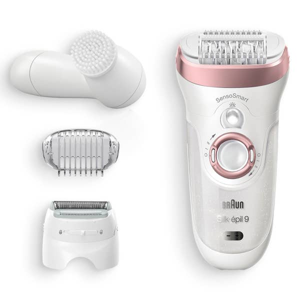 Braun Silk-épil 9 9-855, weiß/roségold