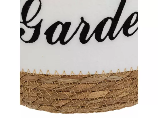 Panier en fibre naturelle et coton en blanc D20x17
