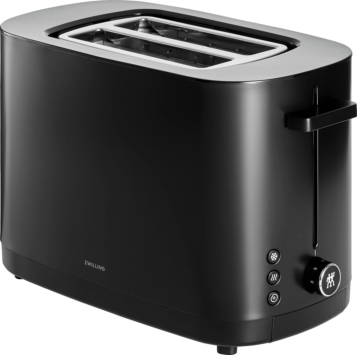 ZWILLING ENFINIGY Toaster mit 3 Automatikprogrammen, 7 Bräunungsgraden und Abschaltfunktion, 2 Schlitze kurz für 2 Scheiben, Stahl, Kunststoff, Schwarz (ohne Brötchenaufsatz)