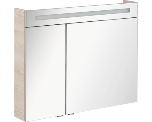 FACKELMANN B.clever spiegelkast 90 x 16 x 71 cm Alaska essen 2-deurs LED IP 20