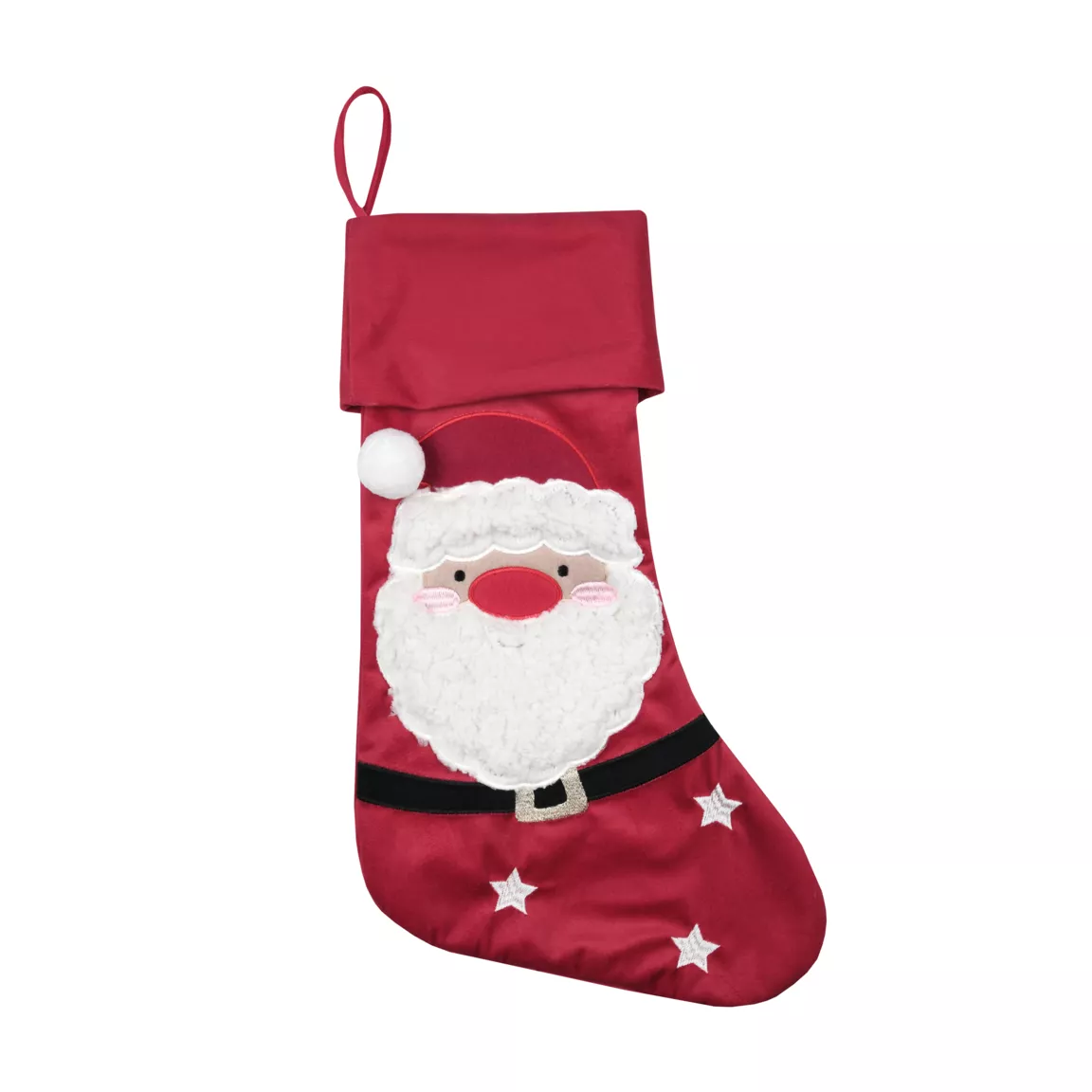Chaussette de Noël (H48 cm) Edgard Père Noël Rouge carmin