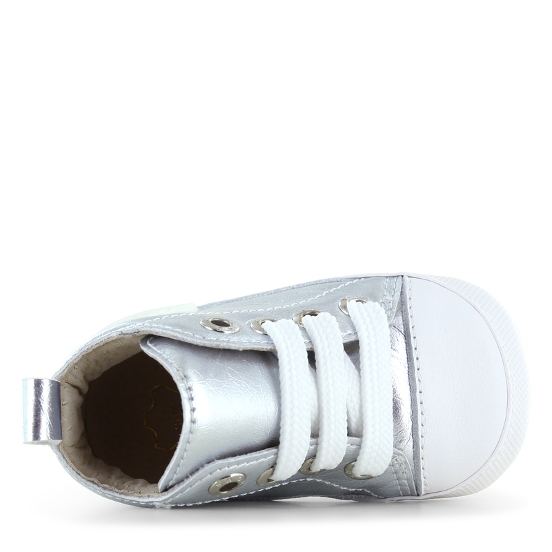 Shoesme metallic zilver BABY-PROOF® schoentje Metallic, Microfiber leer | M