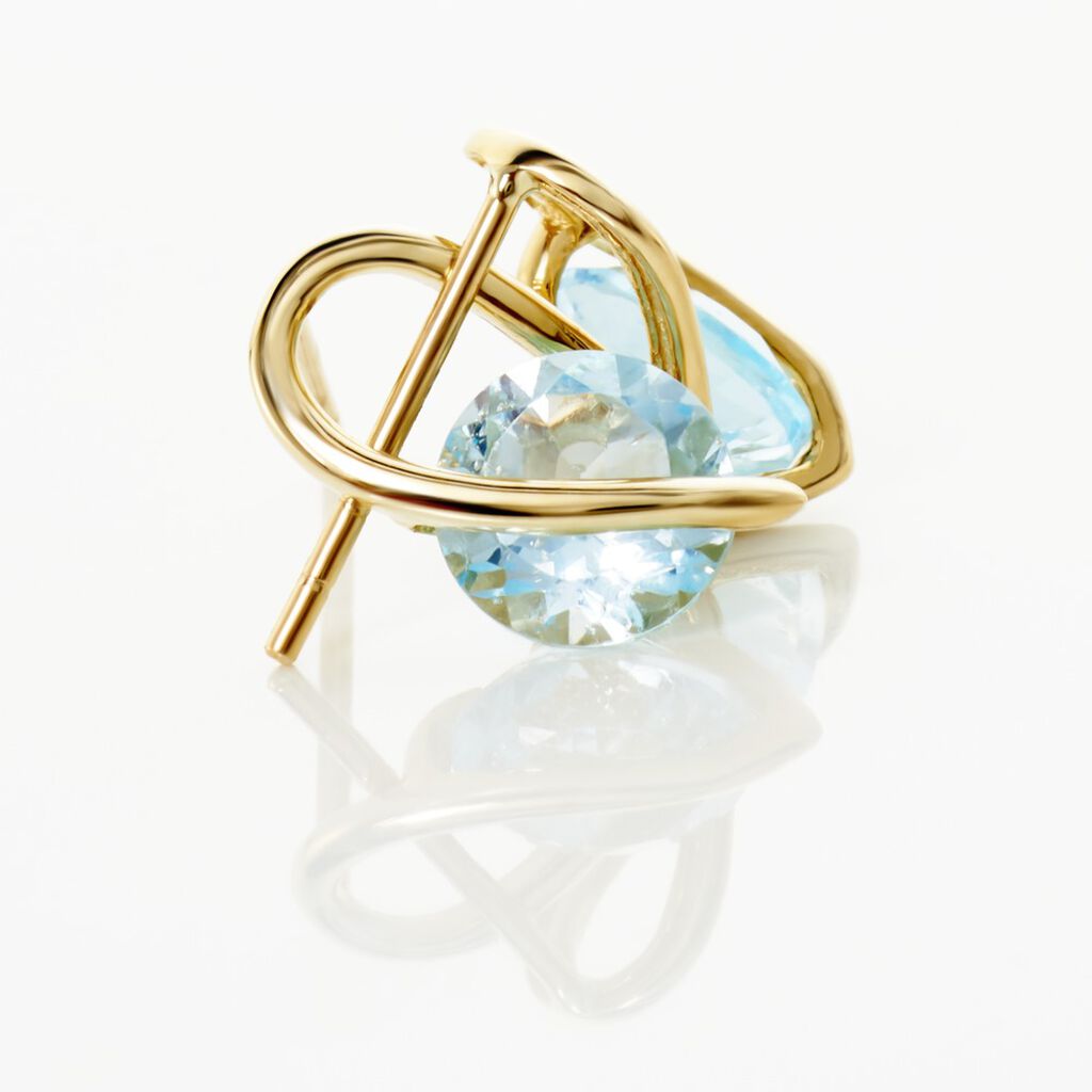 Boucles D'oreilles Puces Or Jaune Berecyntia Topaze