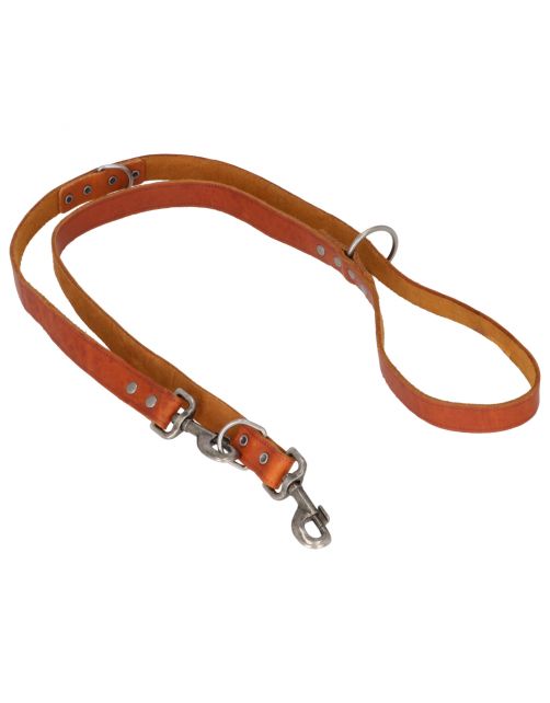 Adori Dresseerlijn Vetleder Met Print - Hondenriem - 200x2.5 cm Cognac L\/Xl
