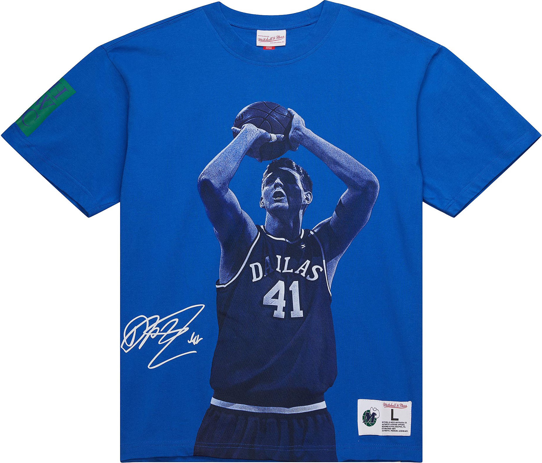 Mitchell and Ness NBA Ulti Player Vintage Dallas Mavericks Dirk Nowitzki T-Shirt Blau