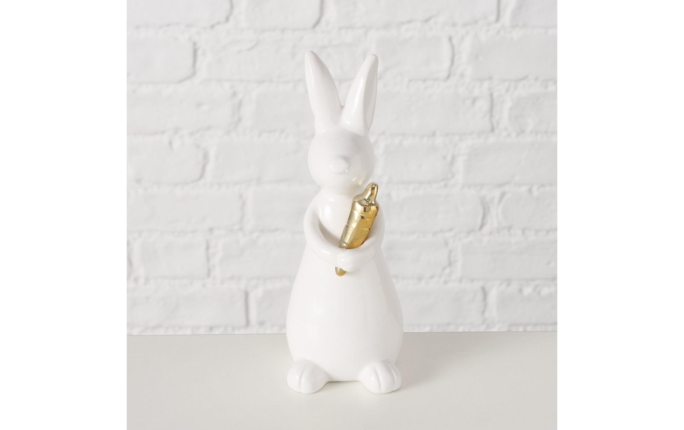 Aufsteller Hase Hopsi 17 cm, Keramik, WeissOsterdeko