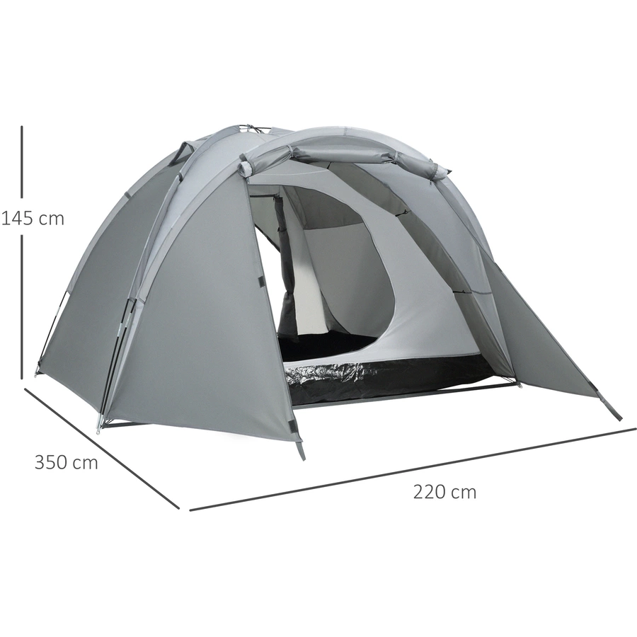 Outsunny Campingzelt mit Meshfenster grau