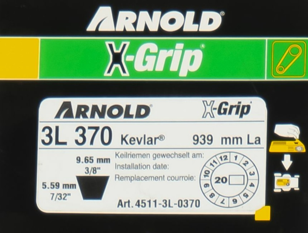 Courroie trapézoïdale x-grip v de type 3l370